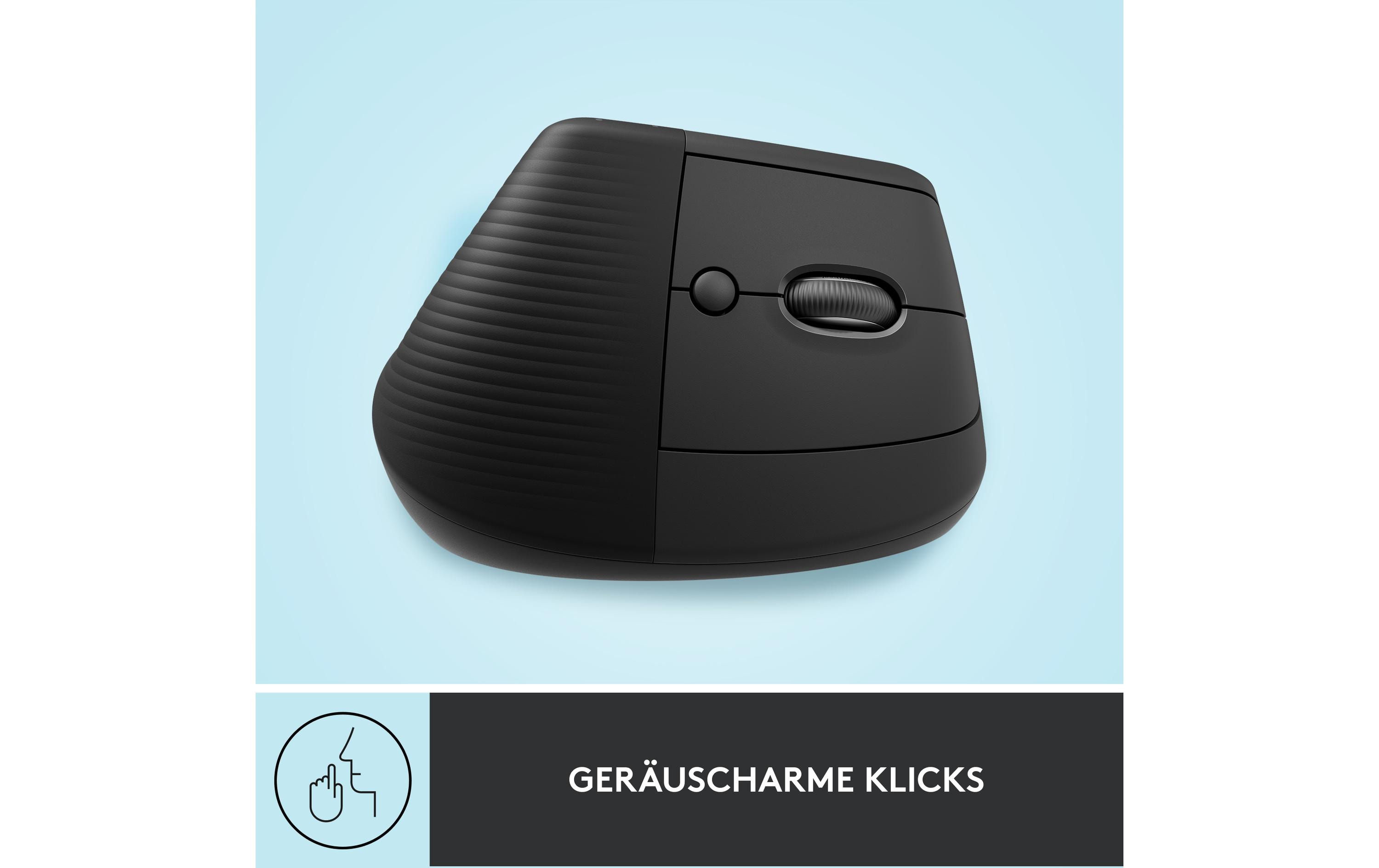 Ergonomische Maus Lift GraphiteKomfortable ergonomische Maus mit vertikalem Design für kleine bis mittelgrosse Hände