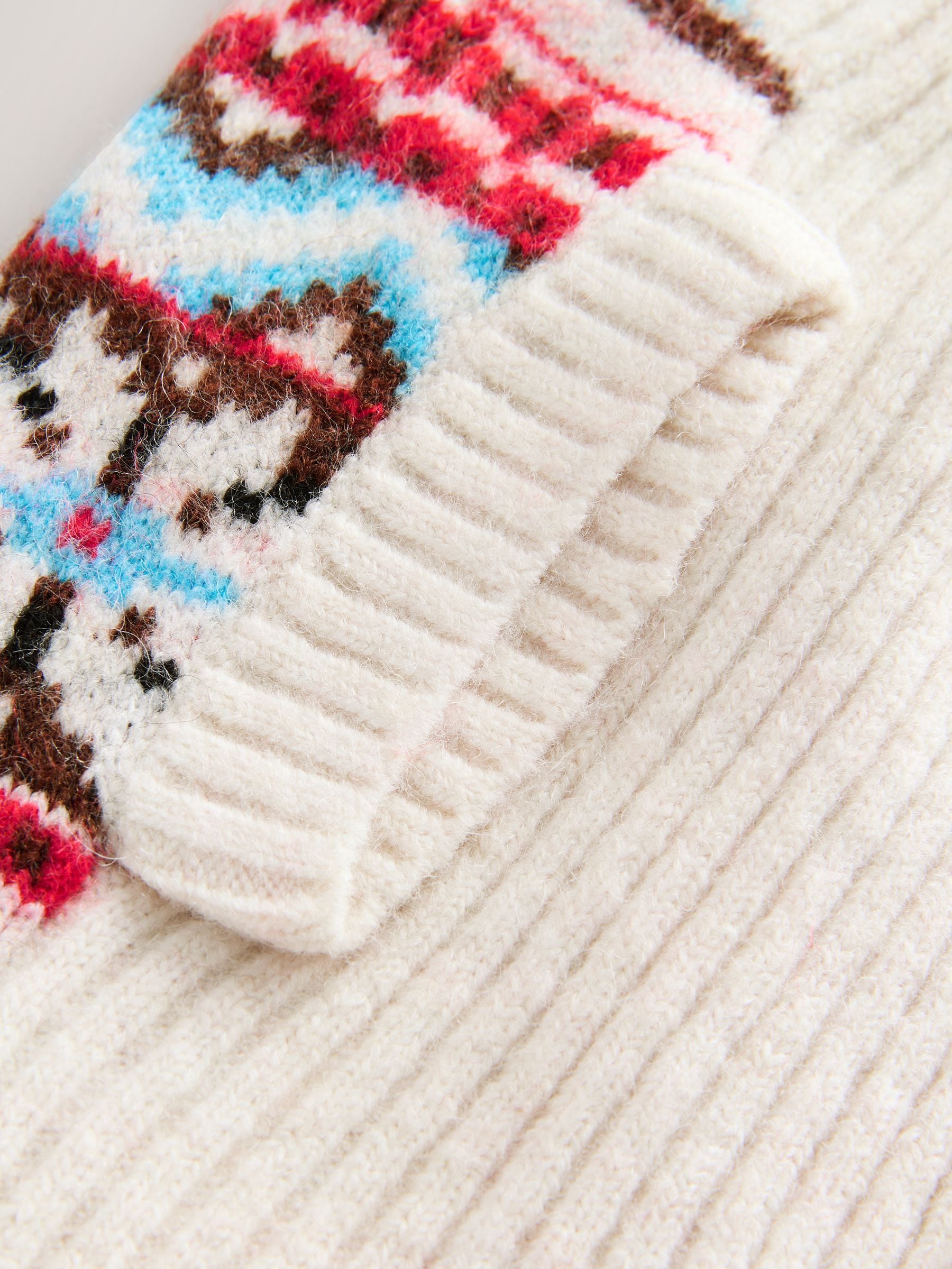 Red Blue Multi Fairisle Pattern - Gebreide hondentrui
