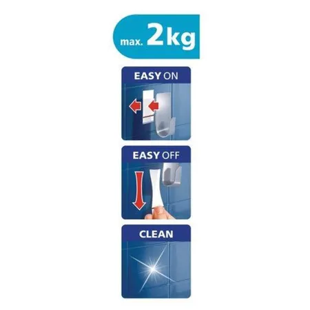 tesa Powerstrips selbstklebender Haken Zoom L Waterproof Metall