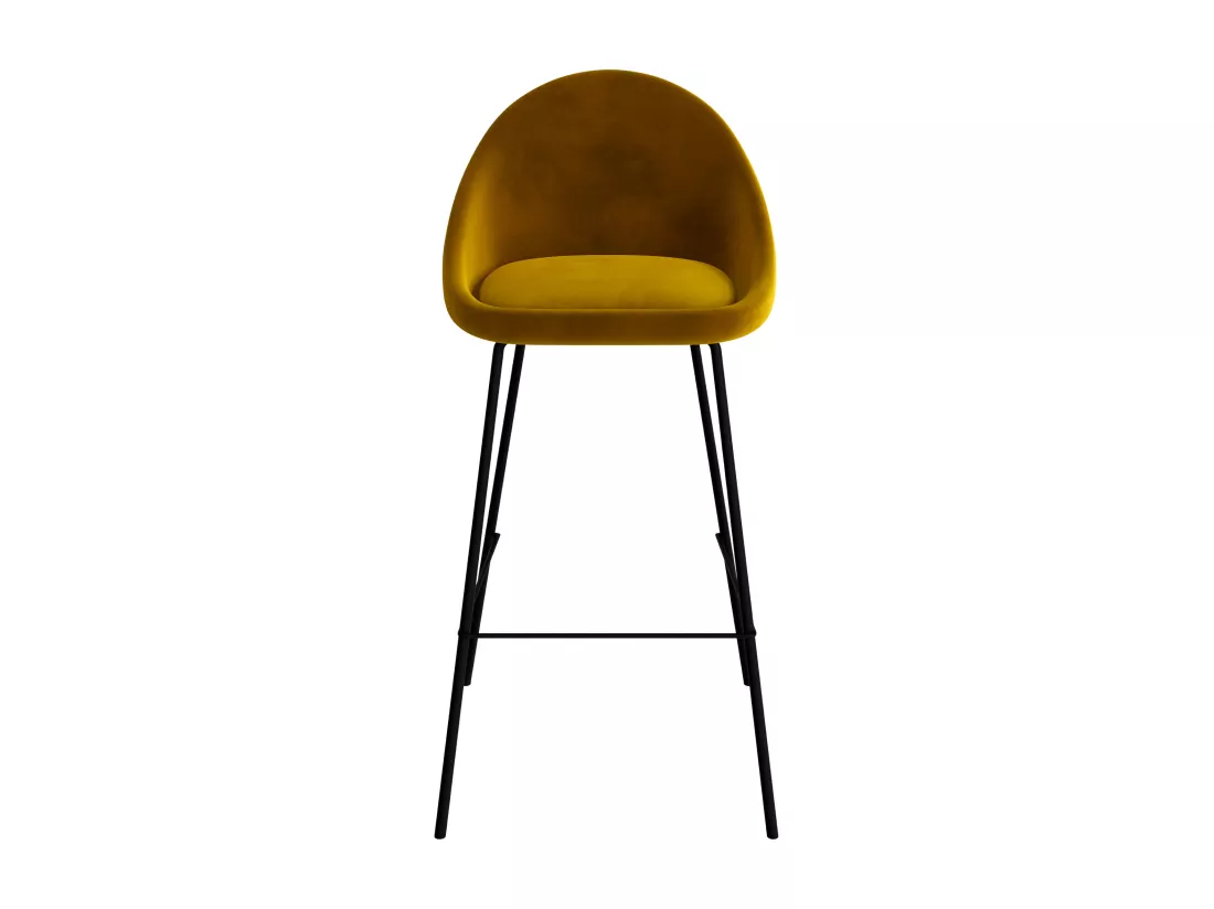 Lot de 2 chaises de bar en velours jaune 75 cm - Misty