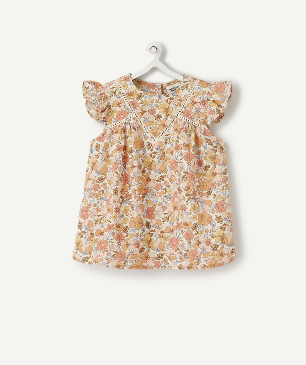 BLOUSE BÉBÉ FILLE EN COTON ET IMPRIMÉE FLEURI