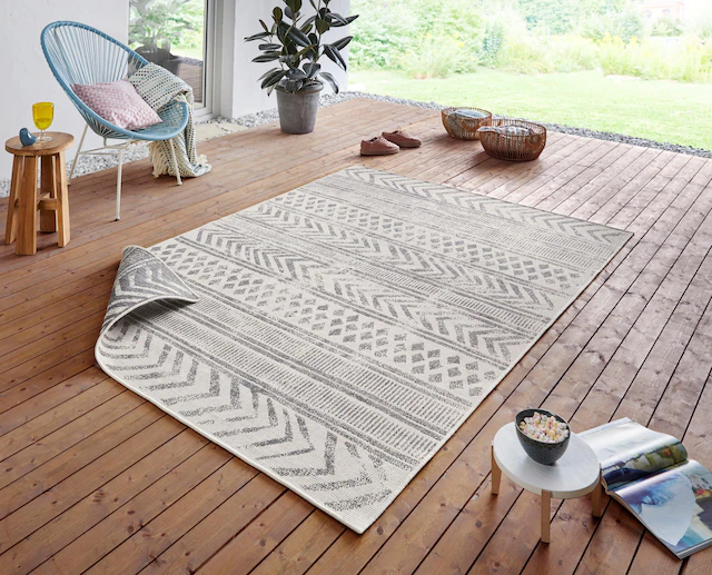 HANSE Home Teppich »BIRI Wendeteppich« rechteckig 5 mm Höhe In-& Outdoor, Wetterfest, Balkon, Läufer, Wohnzimmer, Wasserfest, Boho