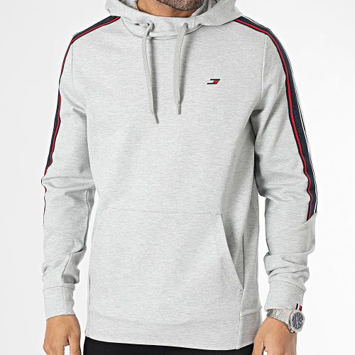 Sweat Capuche A Bandes Textured Tape 0403 Gris Chiné