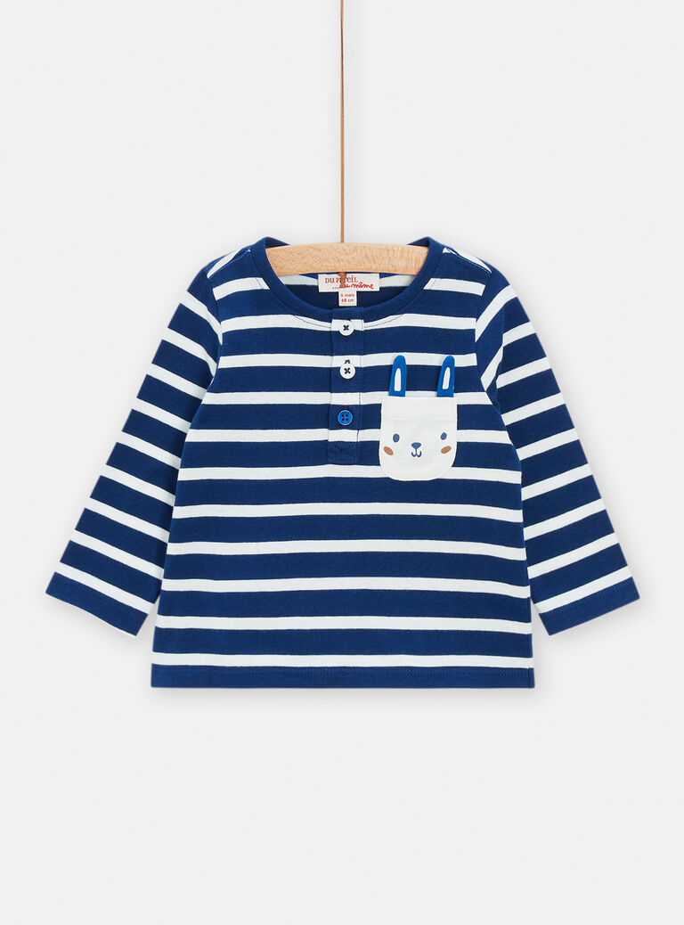 T-shirt tunisien rayé à manches longues pour bébé garçon