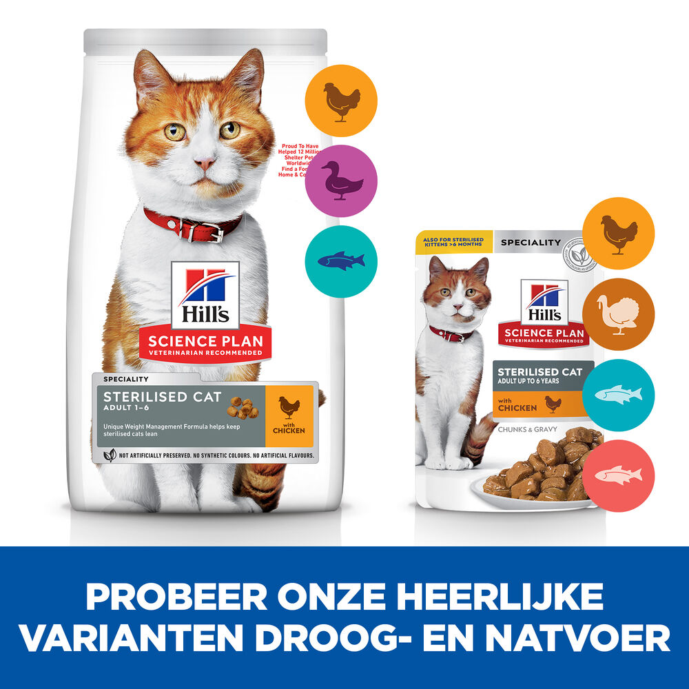 Hill's Science Plan Adult Sterilised Cat - Kattenvoer - 7 Kilogram - kip