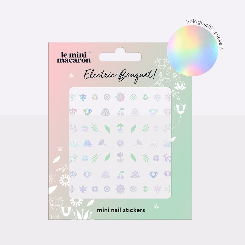 Le Mini Macaron Mini Nail Art Stickers - Electric Bouquet