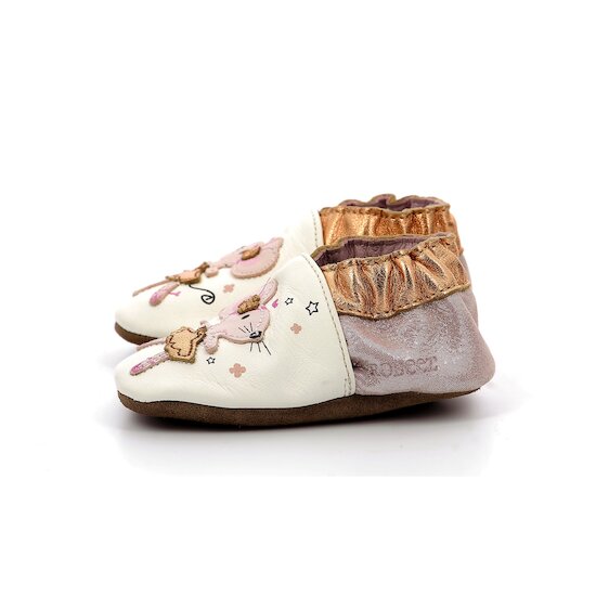 Chaussons Dancing Mouse   Blanc rose Glitter        17/18   de               Robeez