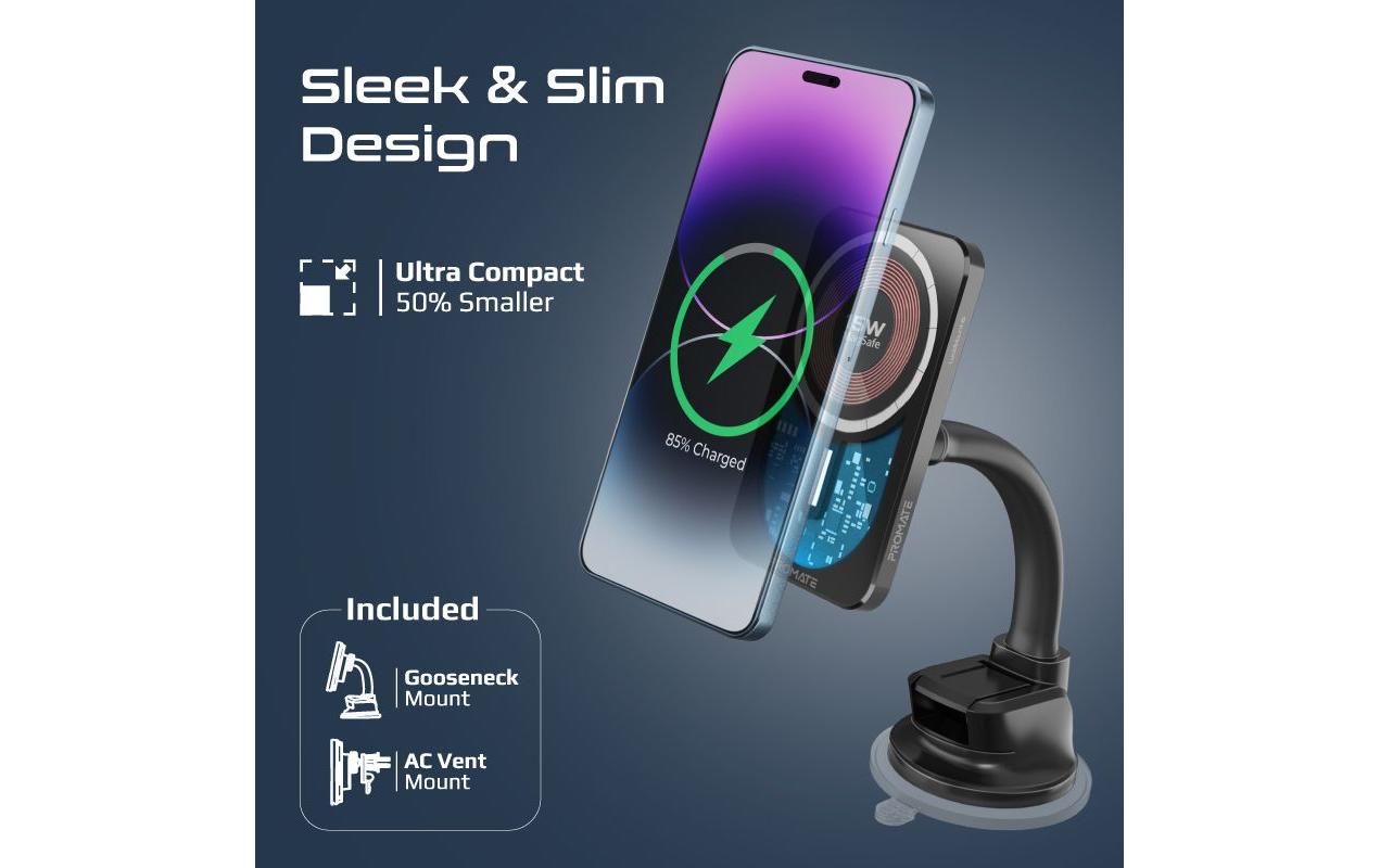 Smartphone-Halterung LucidMount-15Kabelloses Ladegerät mit Magnethalterung