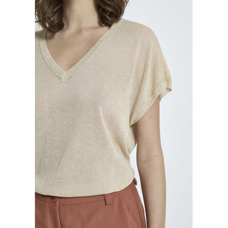 Minus MSCarlina Batsleeve Knit Tee Medal gold metallic