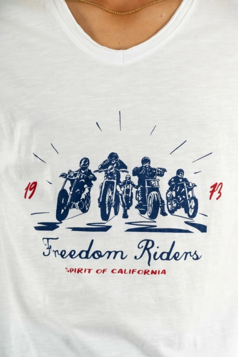 tee shirt daytona freedom riders bright white