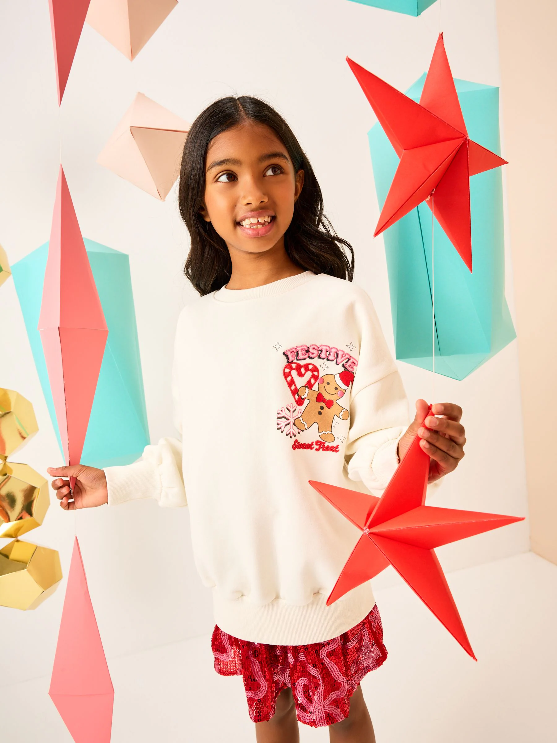 Cream Gingerbread Festive Baking - Kerstsweatshirt (3-16jaar)