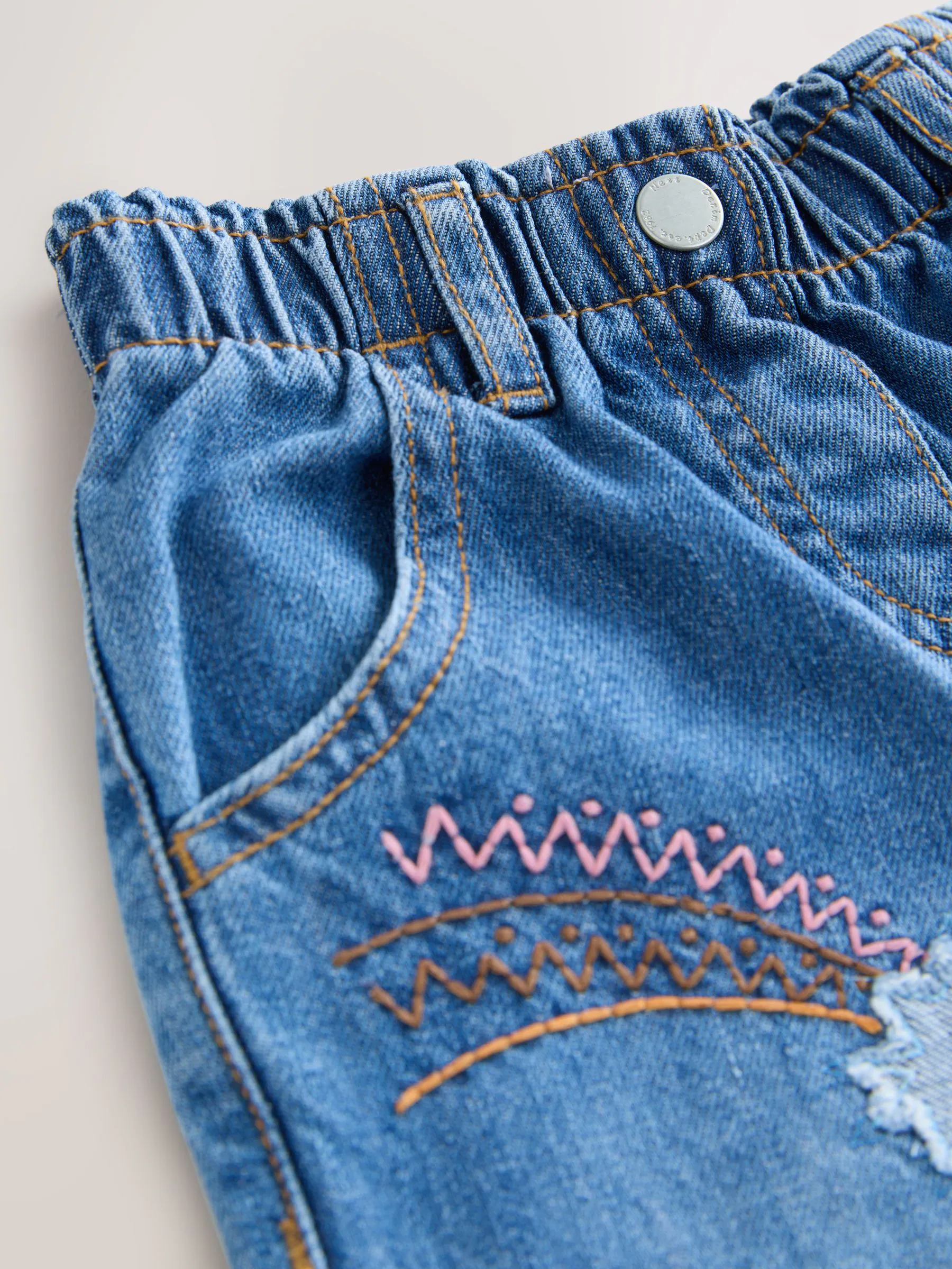 Denim - Jeans versierd met eenhoorns (3mnd-7jr)