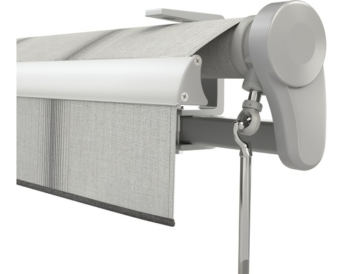 SOLUNA knikarmzonnescherm Trend 2,5x2 Stoffen design D420 Frame zilver geanodiseerd incl. zwengel