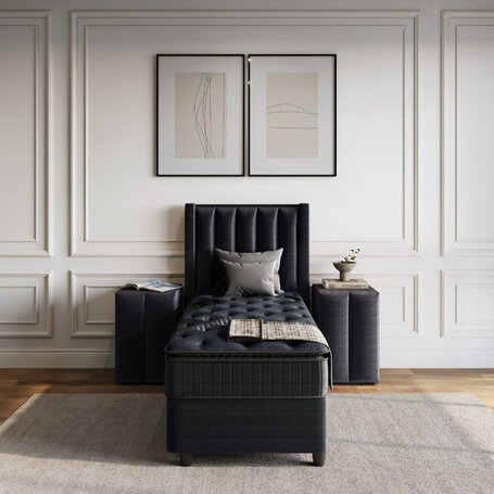 Boxspring met opbergruimte Blackpearl - Antraciet