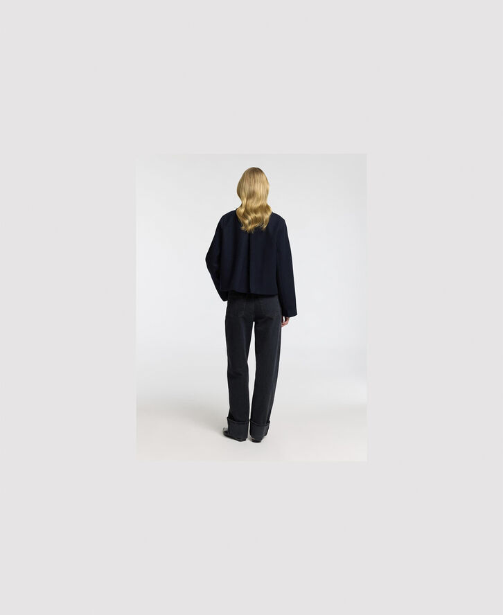 Selected Femme SLFSELMA SHORT JACKET D2 Mørkeblå