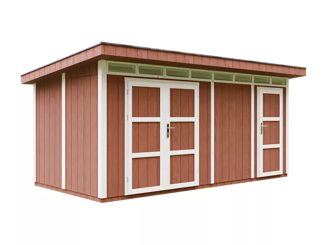 Abri de Jardin Qualité Premium 8.52+2.95 m² - Cabane de Jardin Exterieur Cabane de Jardin Exterieur - Garage Moto Exterieur Timbela M905C - REDWOOD RED