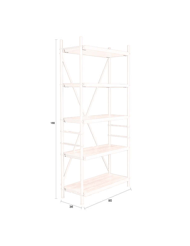 Wandkast Iron beige hoog