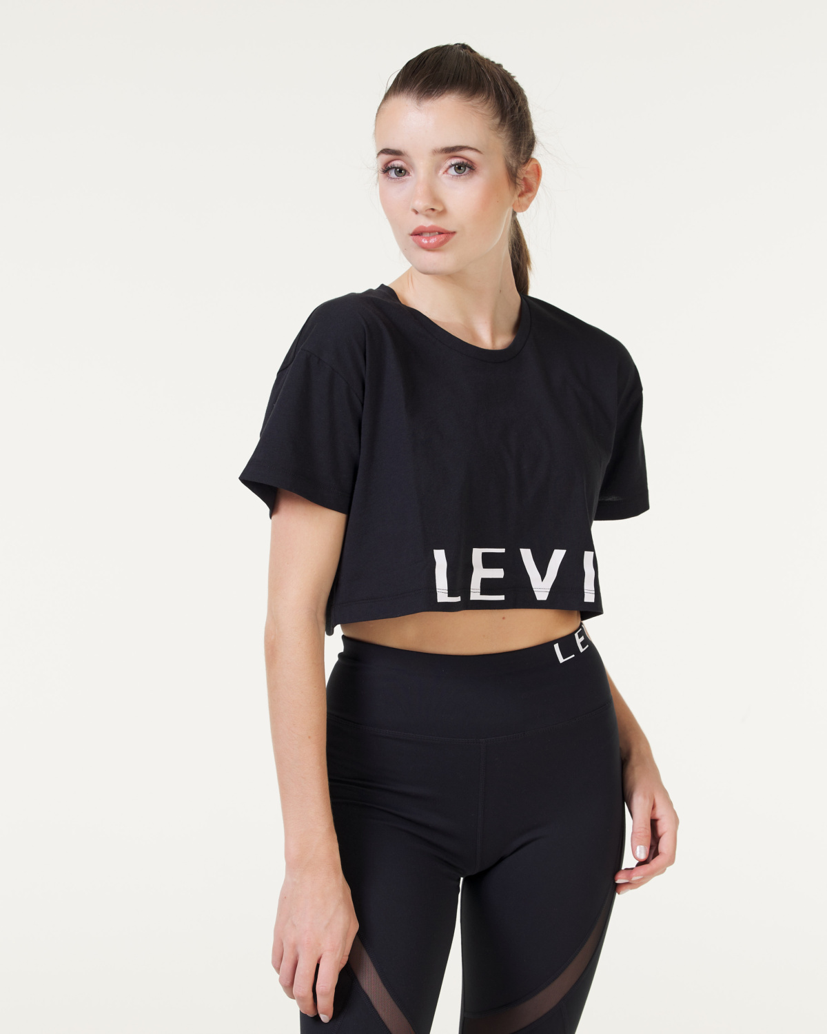 LEVITY Sphere Logo Crop Top Black