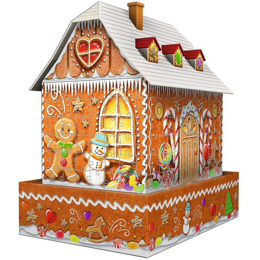 Ravensburger Lebkuchenhaus bei Nacht bunt