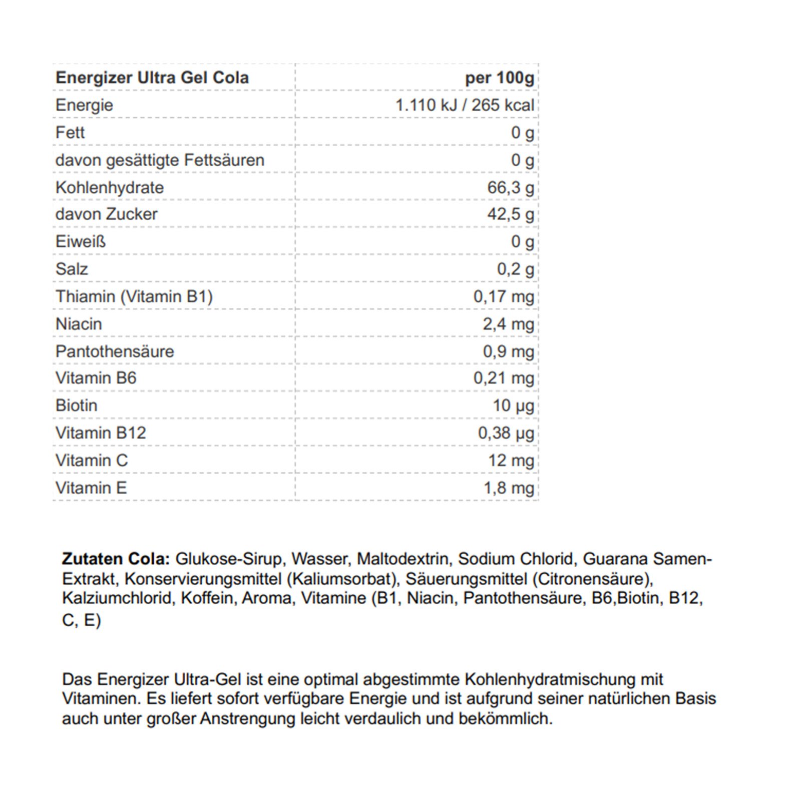 Peeroton Energizer Ultra Gel Cola