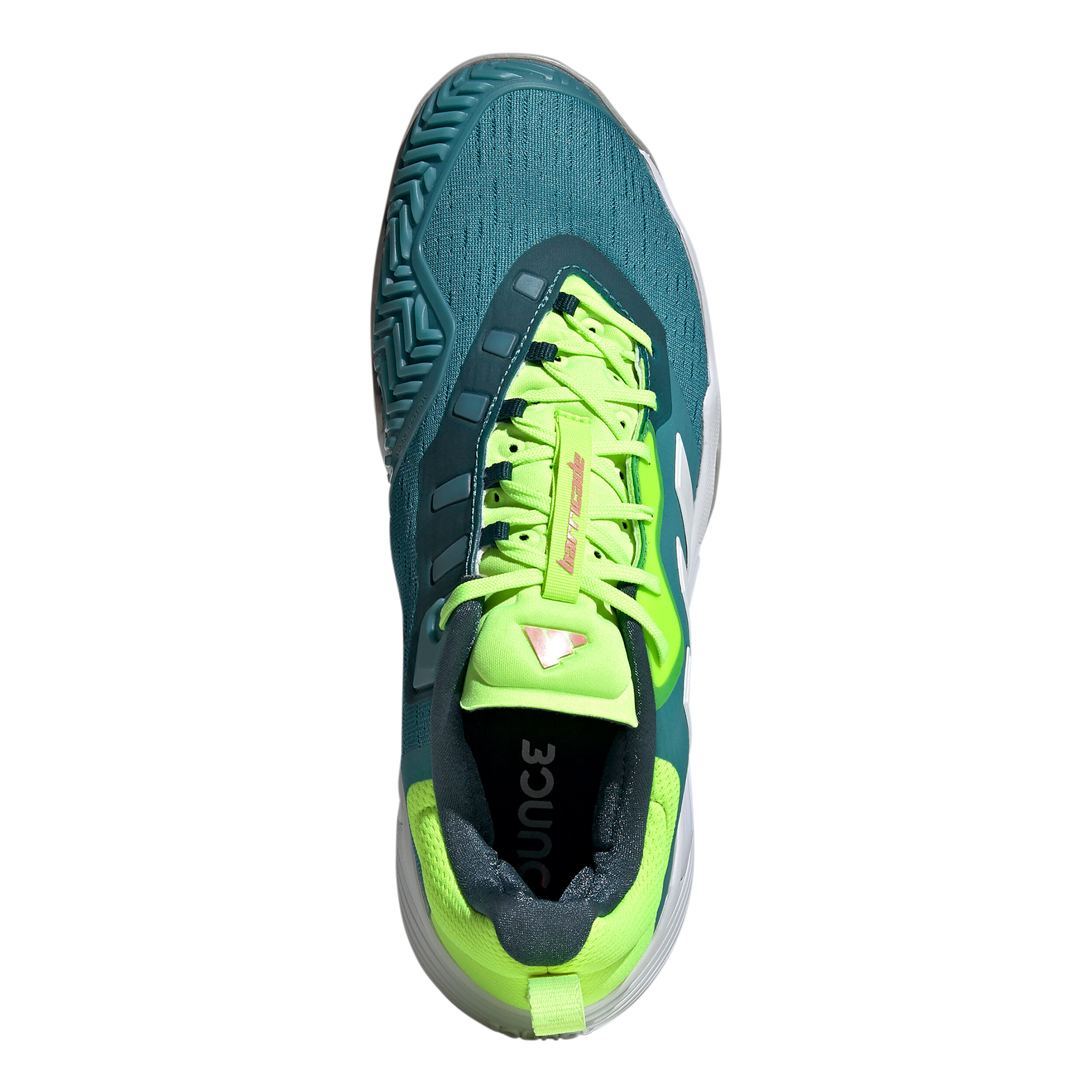 adidas Barricade Chaussure Terre Battue Hommes - Bleu Petrol, Vert Fluo