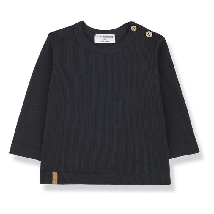1+ in the family T-shirt Clemente Côtelé | Gris anthracite
