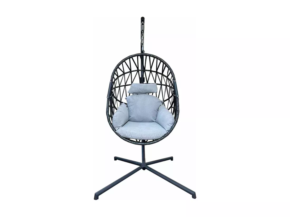 Rebecca Mobili Fauteuil Suspendu Bascule en Polystyrène Gris Pour Maison Jardin