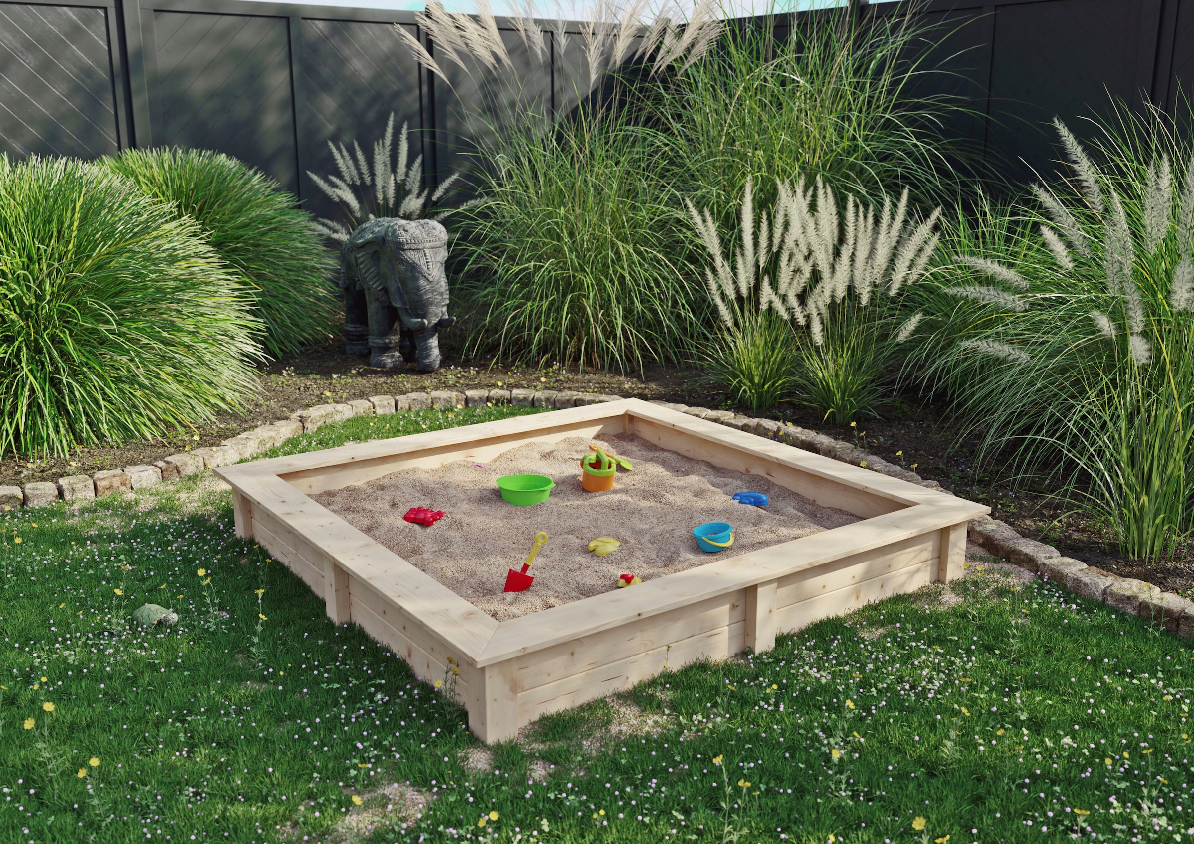 KONIFERA Sandkasten BxLxH: 150x150x24 cm