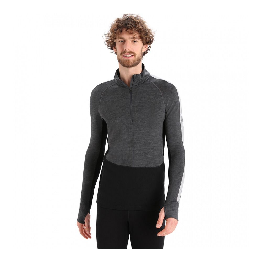 Icebreaker ZONEKNIT 260 - Sous-couche Homme jet hthr/blk/metro h/cb