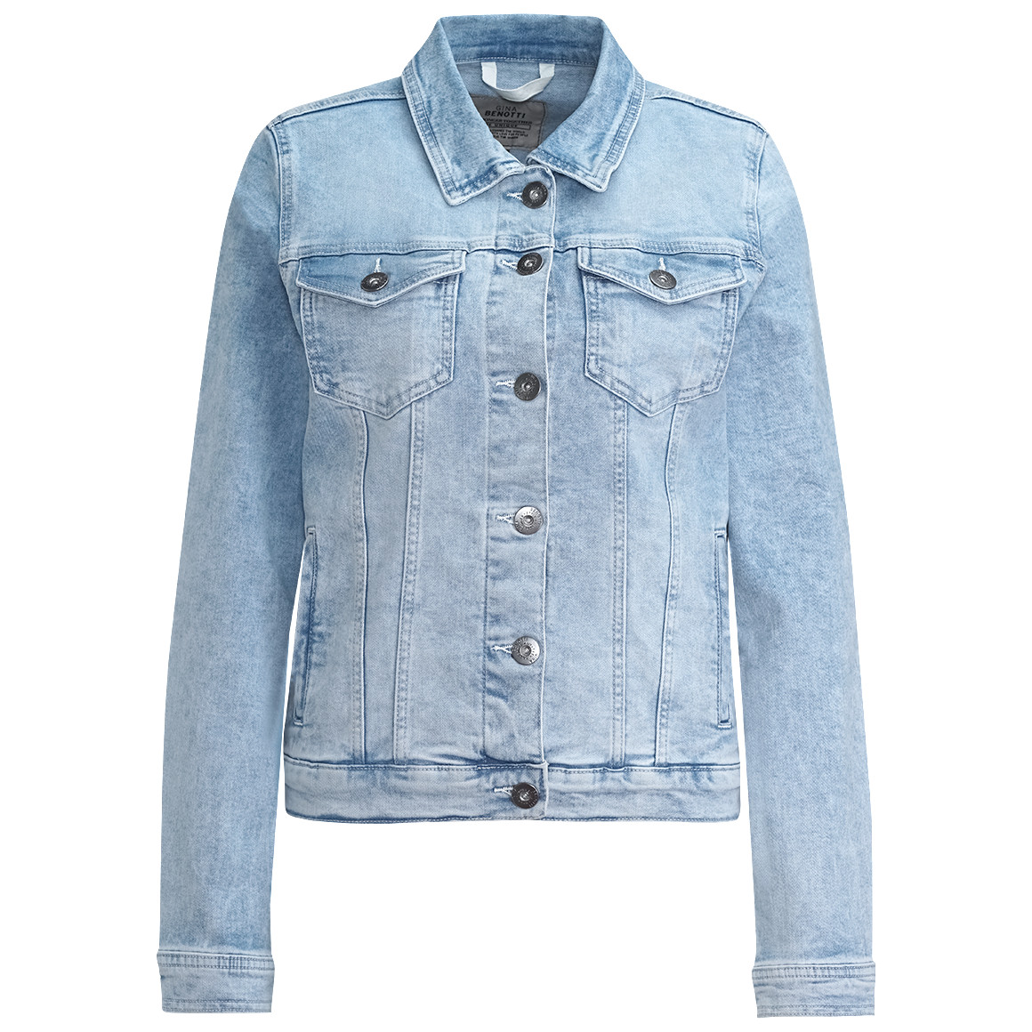 Gina Benotti Damen Jeansjacke mit Knöpfen hellblau