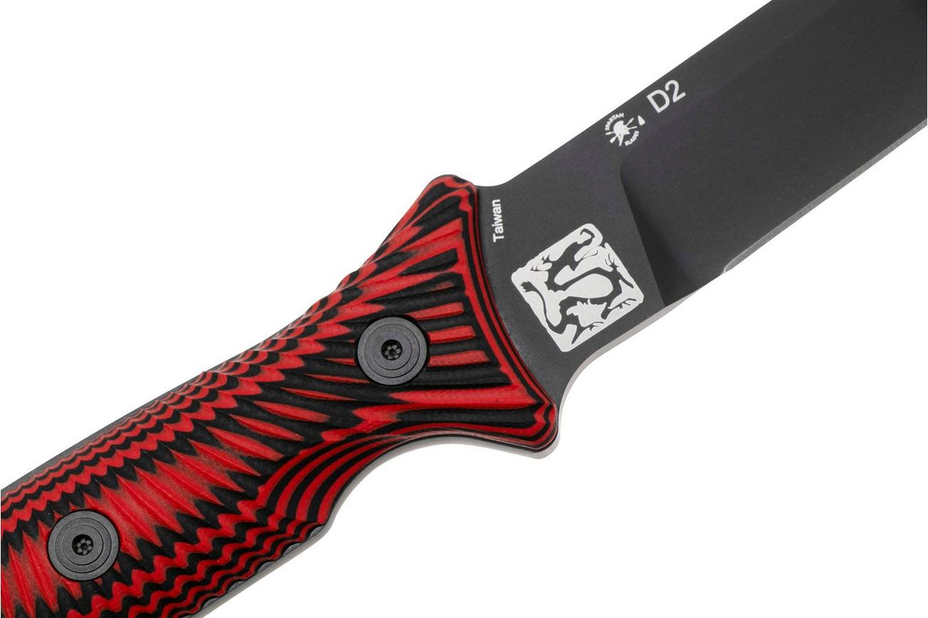 Spartan Blades Spartan-Ronin Torii, Black Red G10, PVD D2, tactisch mes