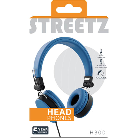 STREETZ H300 on-ear høretelefoner - blå