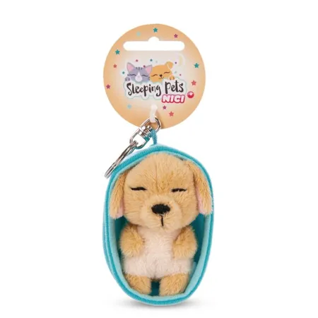 NICI Schlüsselanhänger Sleeping Pets Hund 8cm karamell