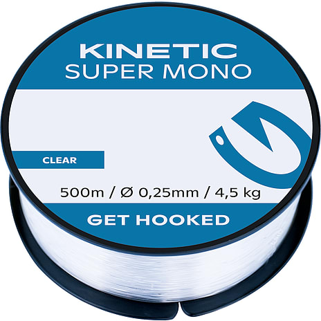 Kinetic Super Mono nylonline 500 meter 0,25 mm - klar