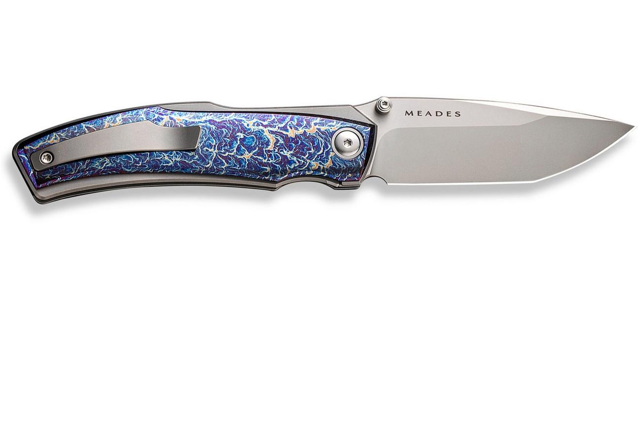 WE Knife Swordfin WE23067-1 Bead Blasted CPM 20CV, Flamed Titanium Gray Titanium zakmes, Thys Meades design