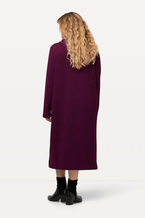 Sweatkleid, Struktur, Taschen, Stehkragen, Langarm