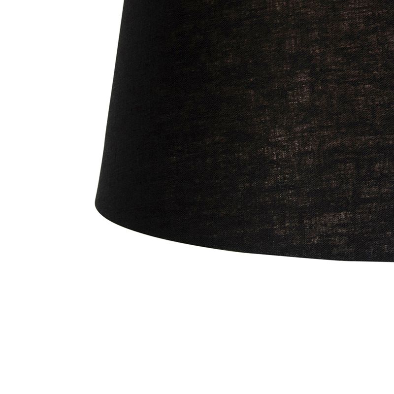 Hanglamp zwart met linnen kap zwart 35 cm - Blitz