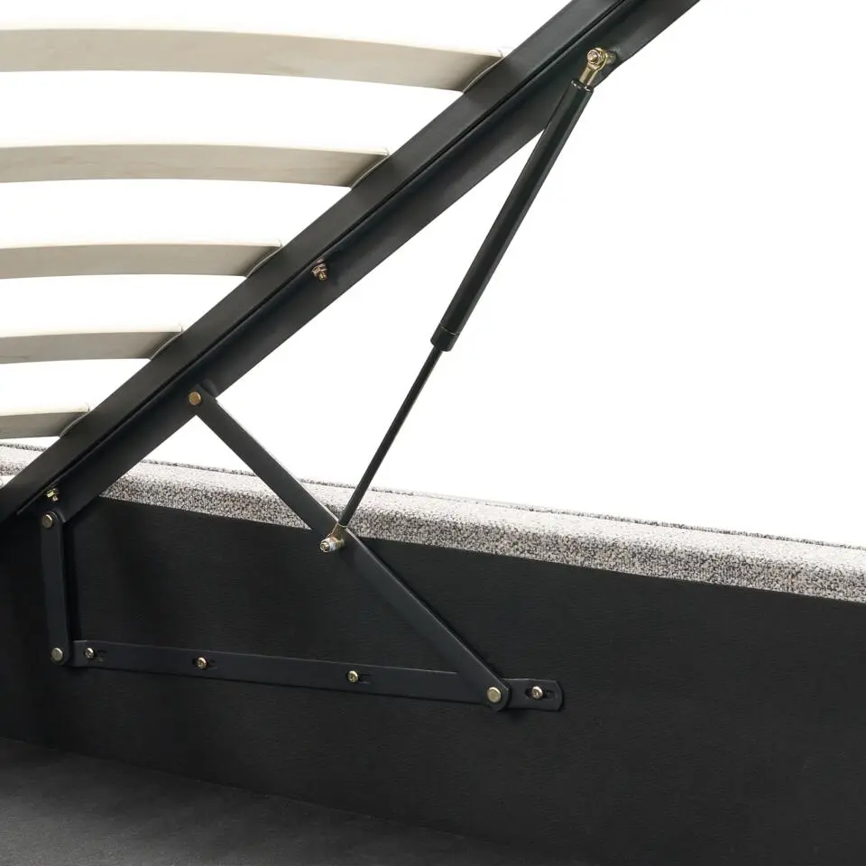 MOISSAC - Bed met opbergruimte - Zwart/Wit - 160 x 200 cm - Gebreid