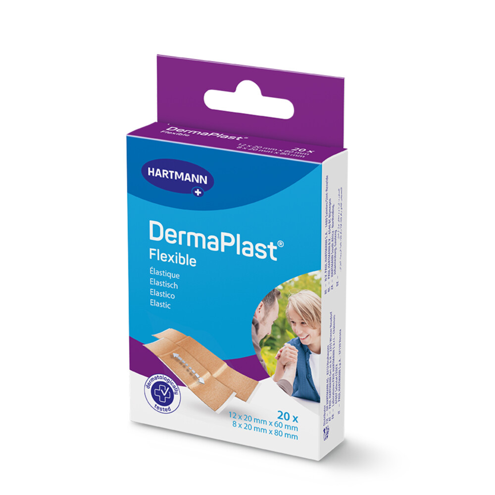 3x Dermaplast Flexibele Pleisters Strips 12x 2 x 6 cm + 8x 2 x 8 cm20 stuks