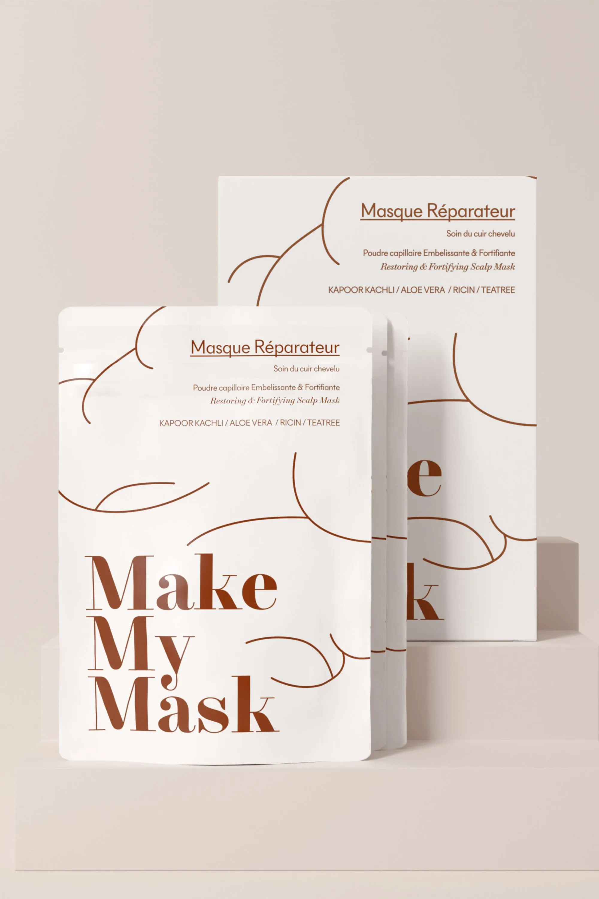 MakeMyMask Kit de 4 masques en poudre réparateurs