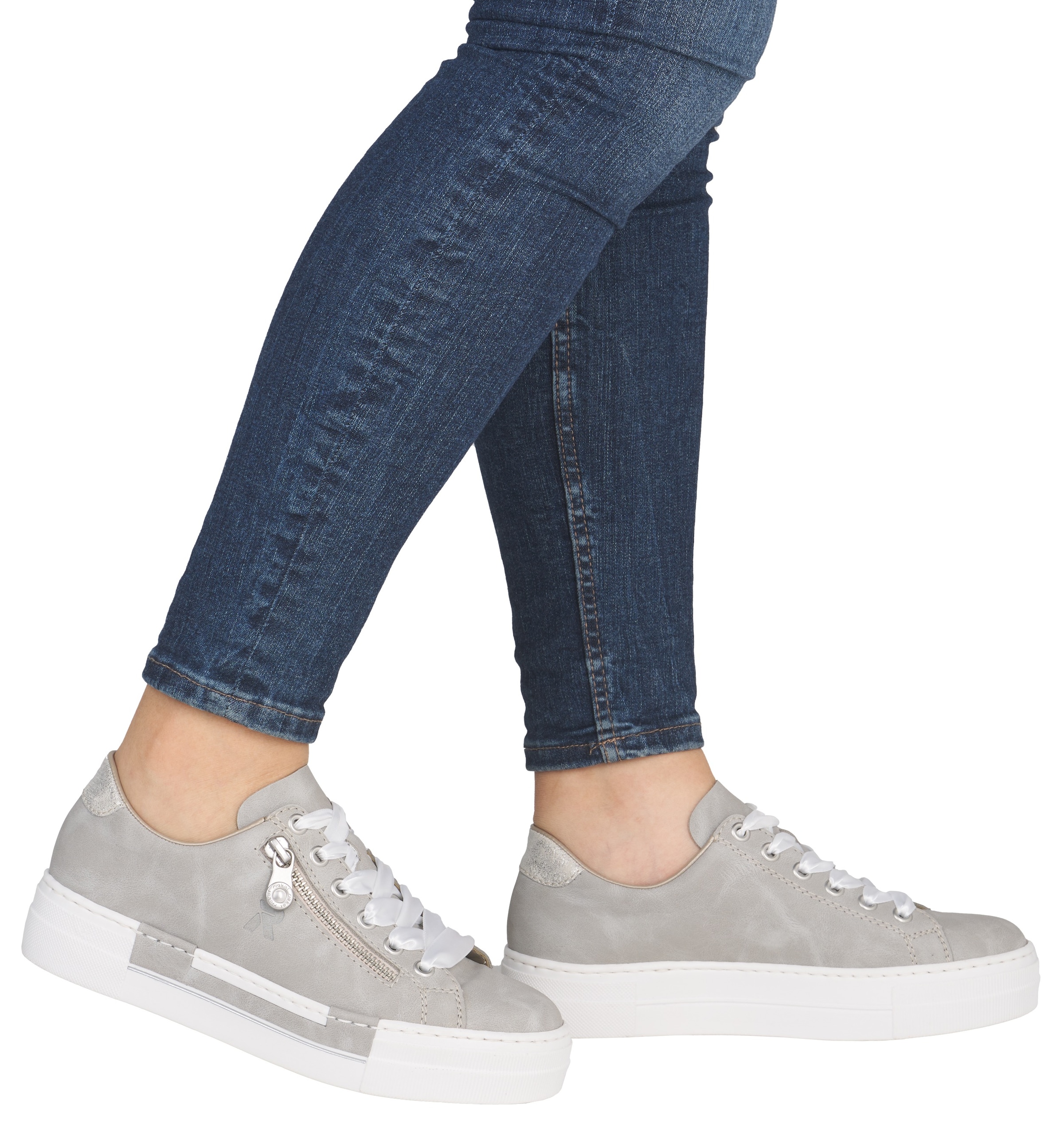 Rieker Plateausneaker  mit Zier-Reissverschluss, Freizeitschuh, Halbschuh, Schnürschuh