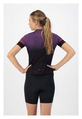 Maillot Manches Courtes Velo Rogelli Marble - Femme - Violet/Rouge