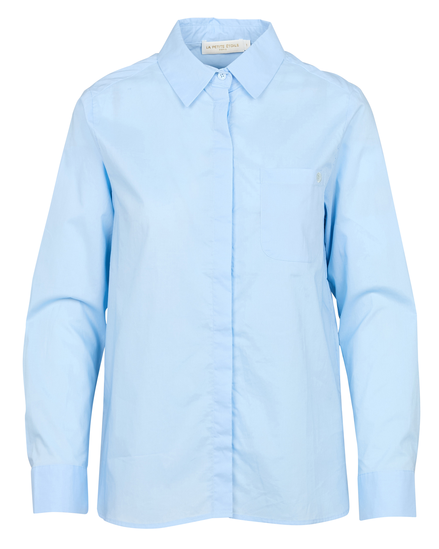 CARLI - Chemise col classique droite en coton | Bleu
