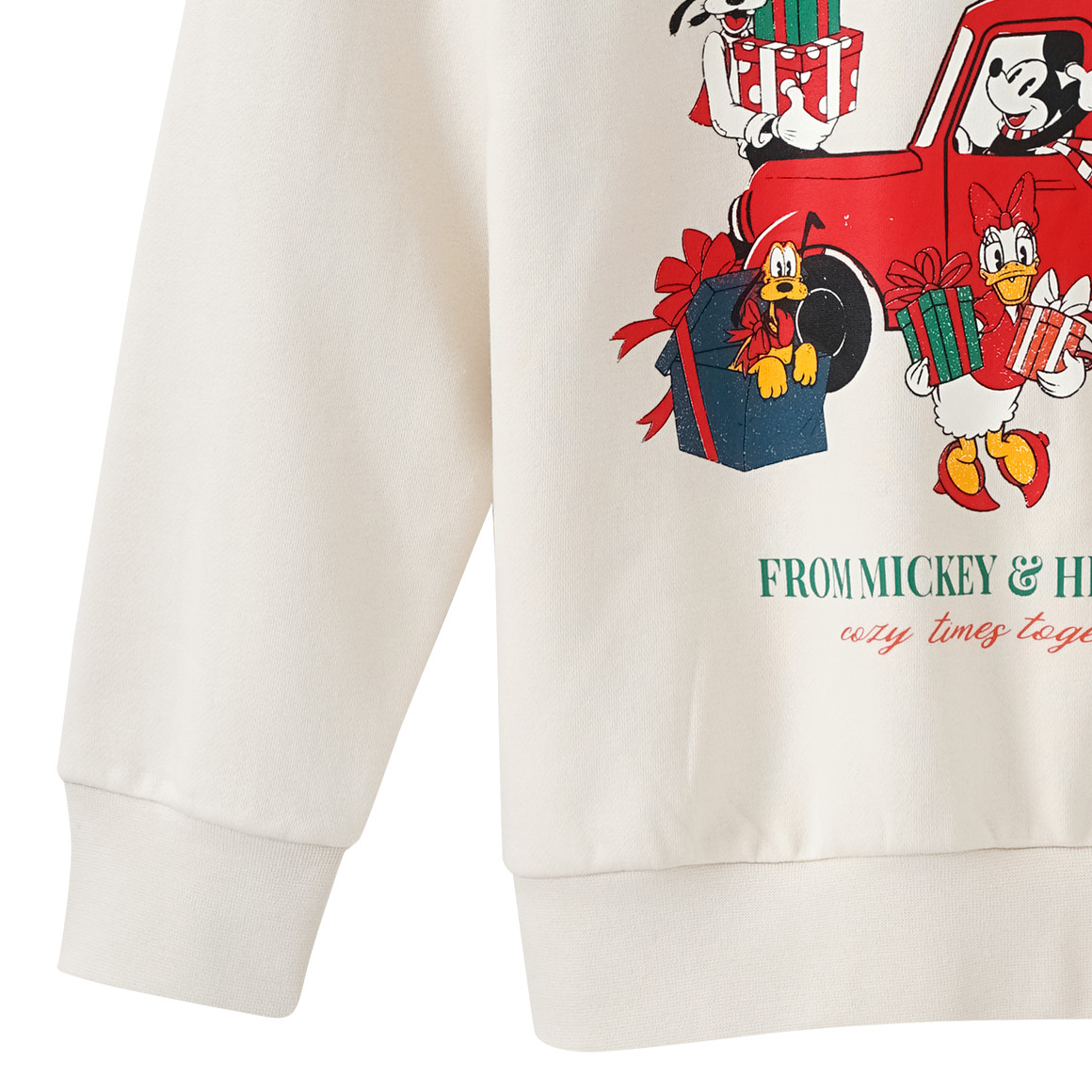 Yigga Micky Maus Weihnachtssweatshirt mit Print creme