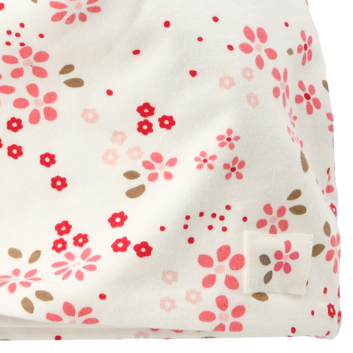 Topomini Newborn Mütze mit Blumen-Muster weiss