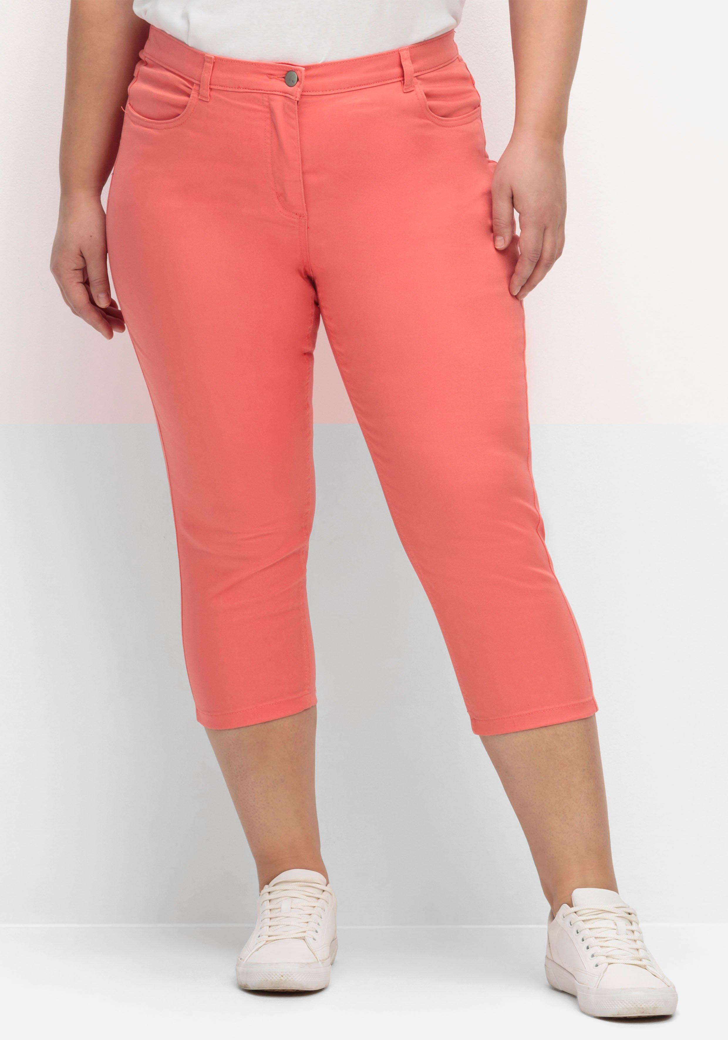 3/4-Jeans mit Zierschnürung hinten am Saum