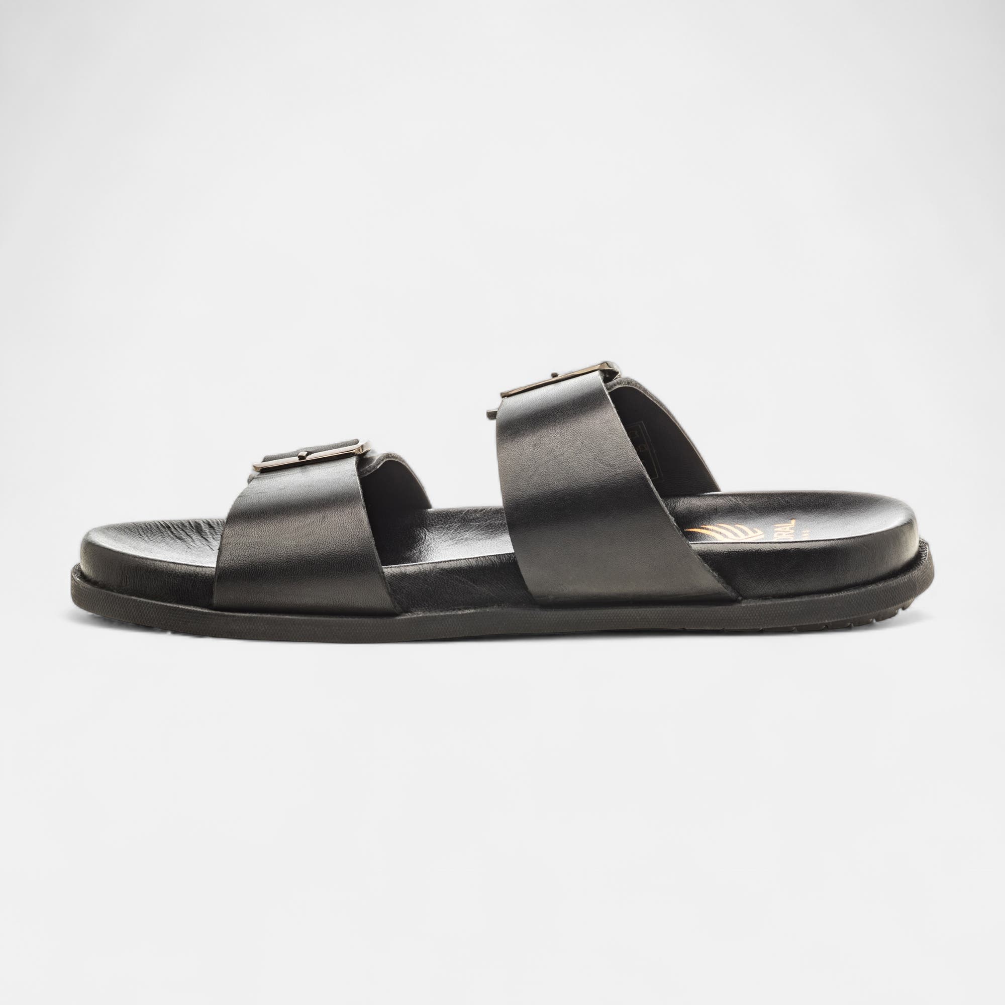Mules Homme en cuir noir
