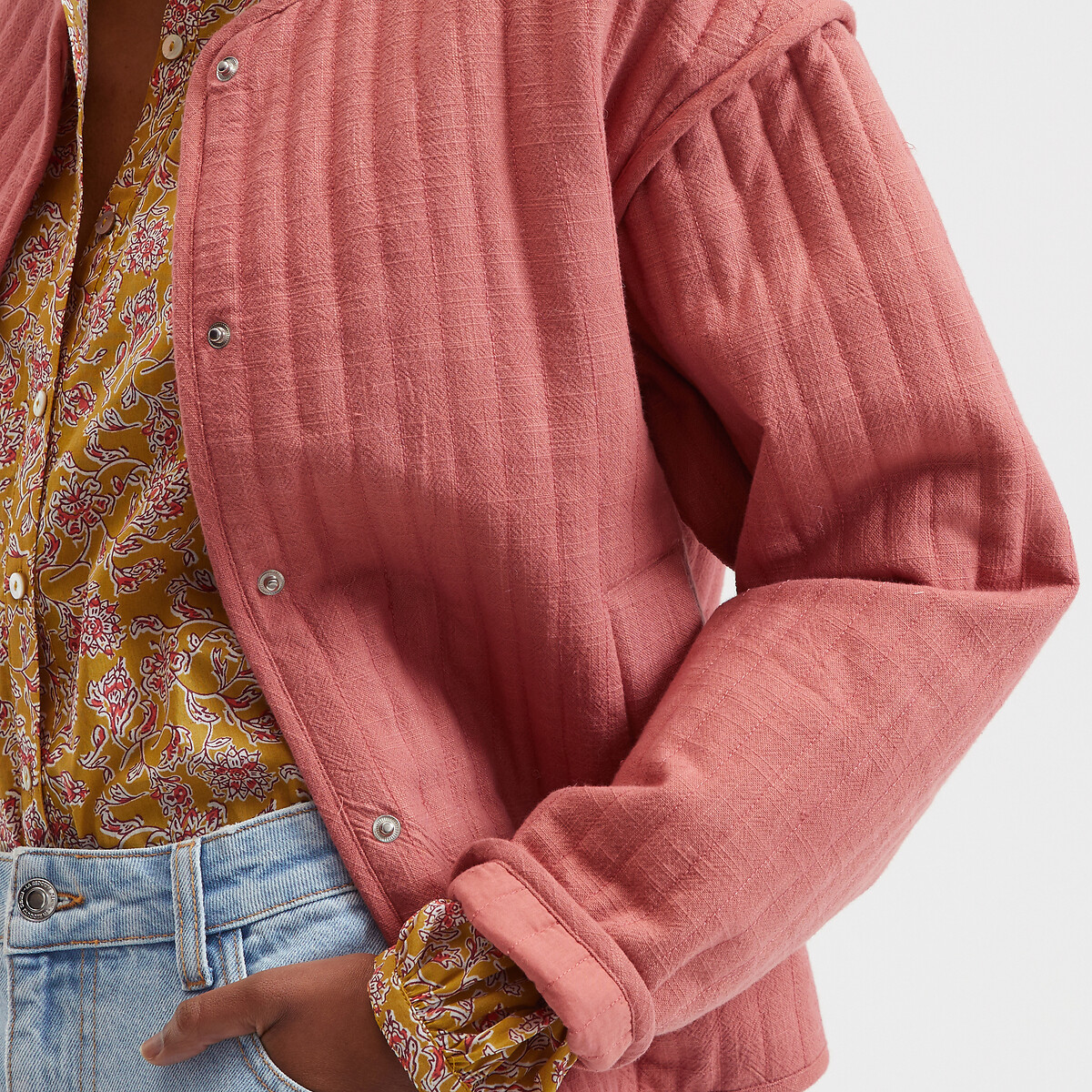 LA REDOUTE COLLECTIONS<br>Jaqueta curta de plumas com botões de pressão, para meia-estação