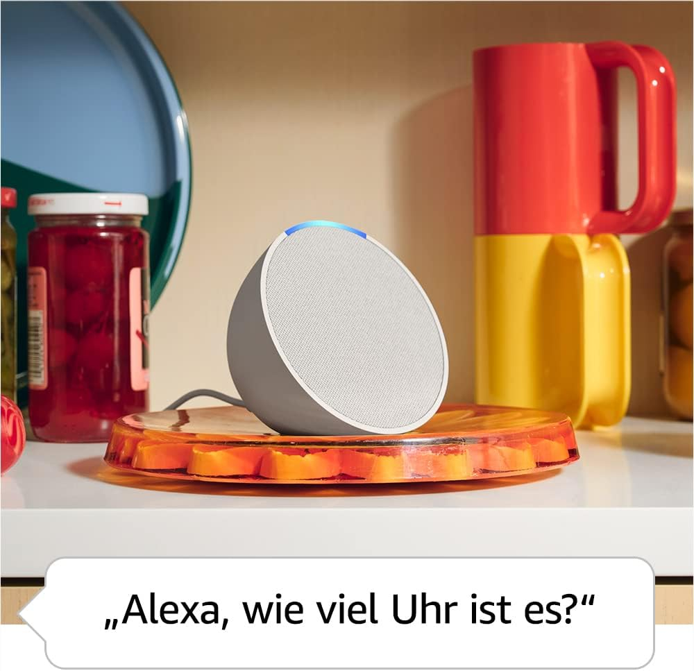 Echo Pop Smart Speaker Lautsprecher mit WLAN / Bluetooth und Sprachsteuerung via Amazon Alexa (B09ZXG6WHN) - Blaugrün
