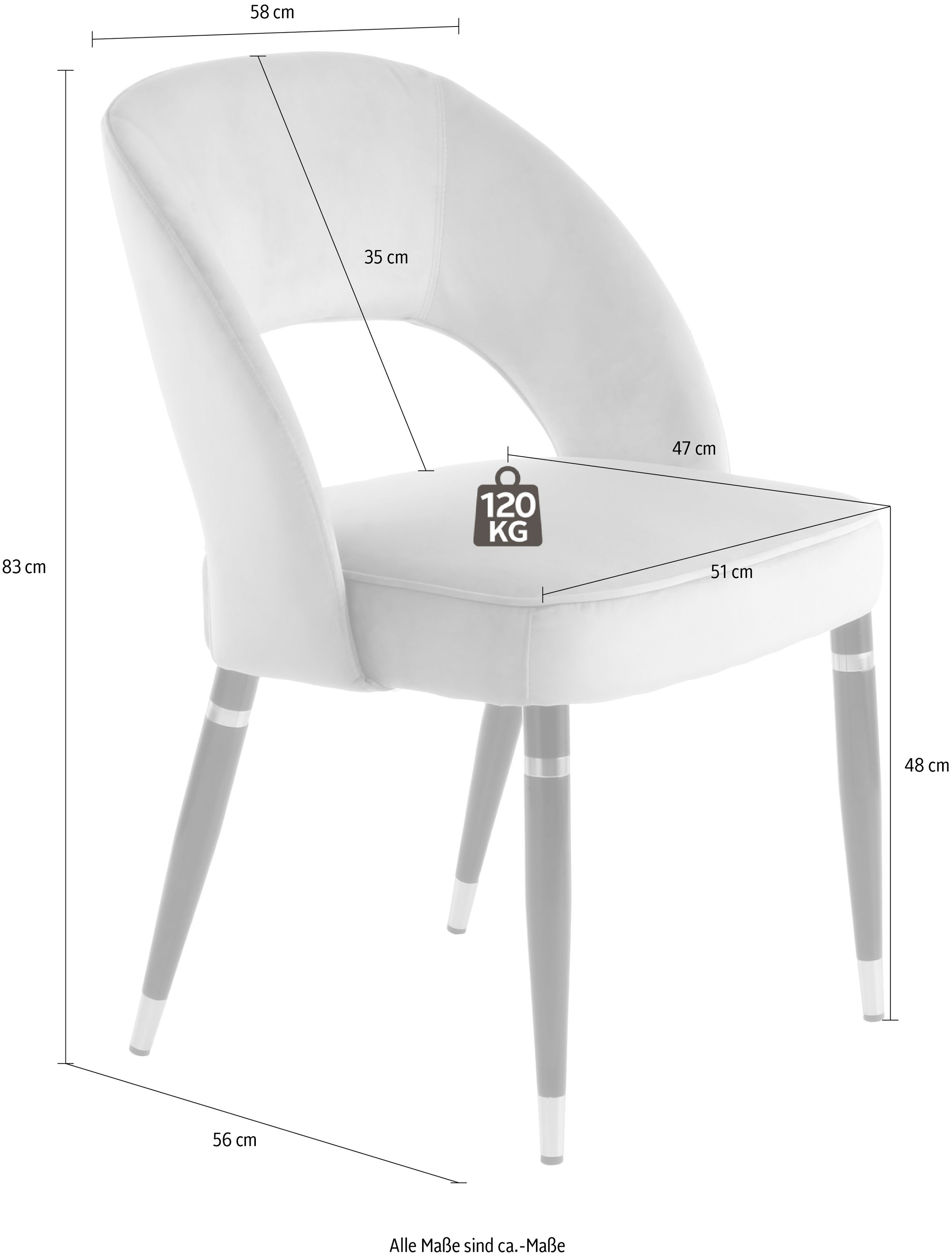 Kayoom Polsterstuhl »Stuhl Courtney 525 2er-Set, 2er-Set Stühle, komfortables Sitzgefühl« (Set) 2 Stk.samtweicher Bezug, modern, weicher Stoffbezug